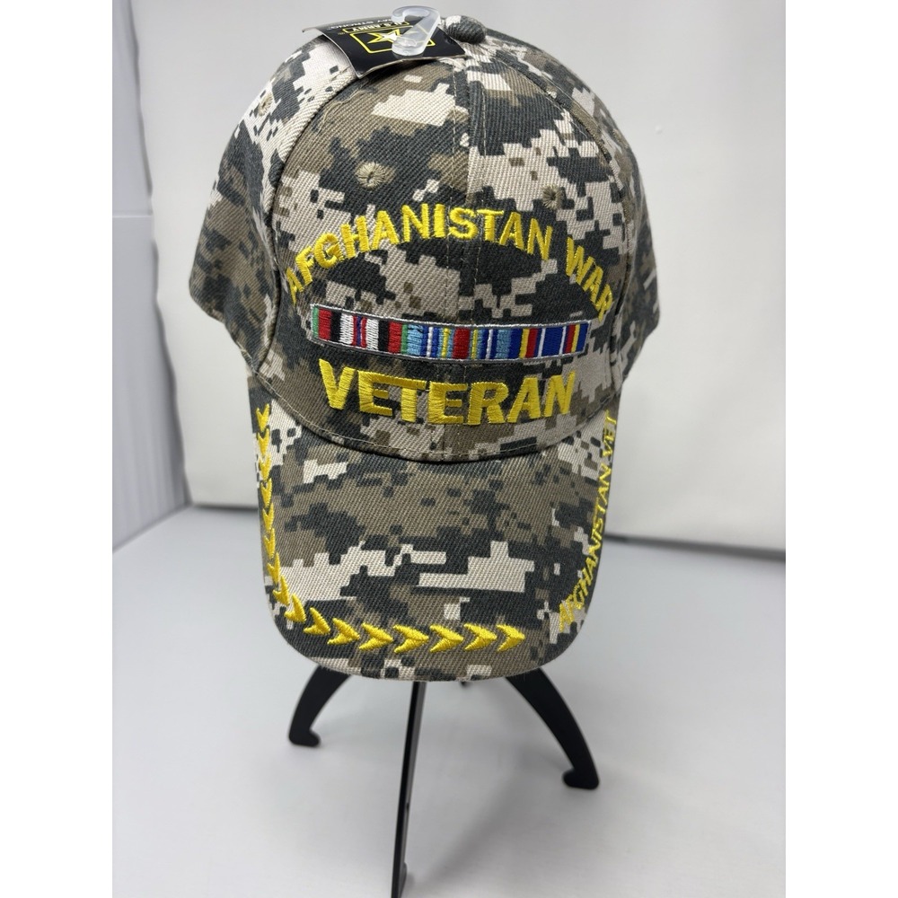 Afghanistan War Veteran ACU Digital Camo Cap Hat Embroidered Ribbon NWT US Army